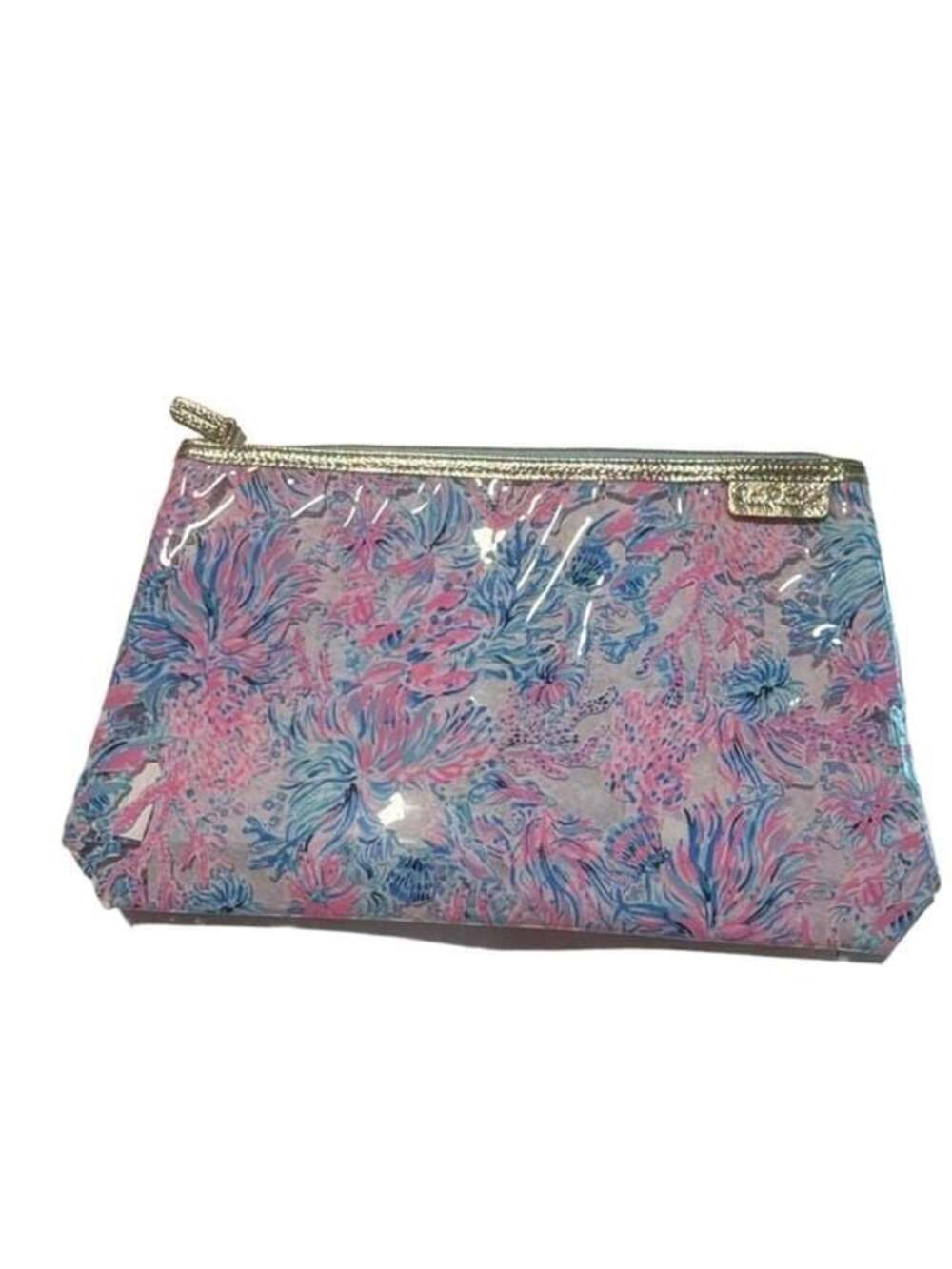 Lilly Pulitzer Seek and Sea Clear Zip Cosmetic Travel Pouch